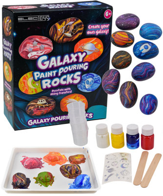 Galaxy Rock Painting Kit for Kids with Space Stickers