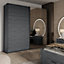 Galaxy Wardrobe with Sliding Doors in Oak Carbon - Sophisticated Storage, H2100mm W2210mm D610mm