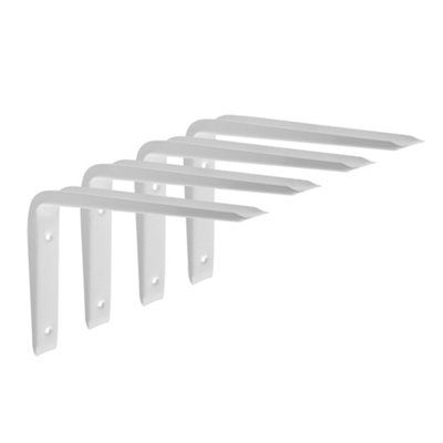 Galaxy White Metal Steel Shelf Wall Support Brackets 150mm x 202mm - 16 PACK