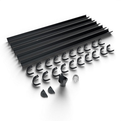 Galeco Steel Half Round Gutter Kit Black - 135mm Diameter