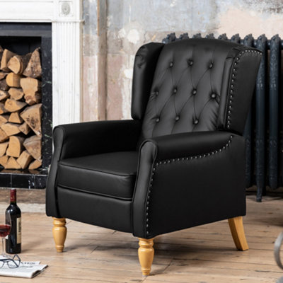 Galena Recliner Armchair - Black