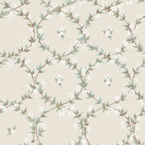 Galerie Abby Rose 4 Beige Floral Laurel Smooth Wallpaper