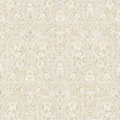 Galerie Abby Rose 4 Beige Ornamental Paisley Smooth Wallpaper