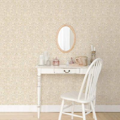 Galerie Abby Rose 4 Beige Ornamental Paisley Smooth Wallpaper