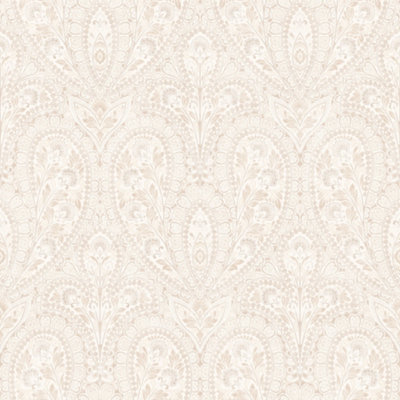 Galerie Abby Rose 4 Beige Ornamental Paisley Smooth Wallpaper