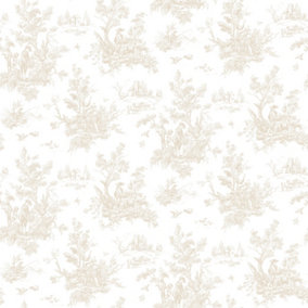 Galerie Abby Rose 4 Beige Toile Smooth Wallpaper