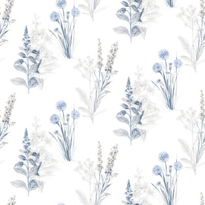 Galerie Abby Rose 4 Blue Navy Flora Smooth Wallpaper