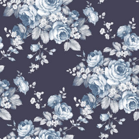 Galerie Abby Rose 4 Blue Navy Grand Floral Smooth Wallpaper