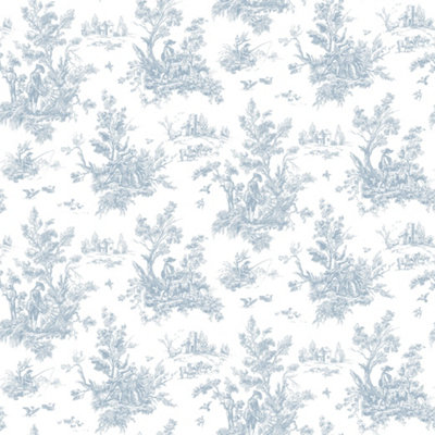 Galerie Abby Rose 4 Blue Toile Smooth Wallpaper