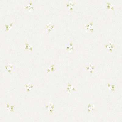 Galerie Abby Rose 4 Green Light Grey Laurel Spot Smooth Wallpaper