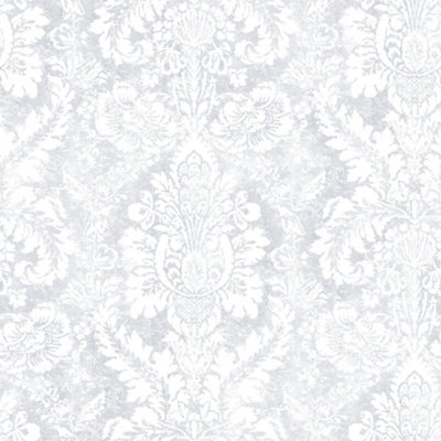 Galerie Abby Rose 4 Grey Valentine Damask Smooth Wallpaper