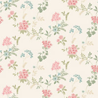 Galerie Abby Rose 4 Pink Green Blue Fern Floral Smooth Wallpaper