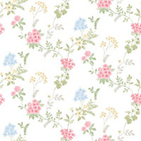 Galerie Abby Rose 4 Pink Green Yellow Fern Floral Smooth Wallpaper