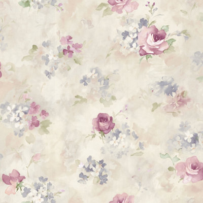 Galerie Abby Rose 4 Plum Beige Blue Morning Dew Smooth Wallpaper