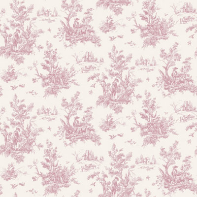 Galerie Abby Rose 4 Plum Cream Toile Smooth Wallpaper