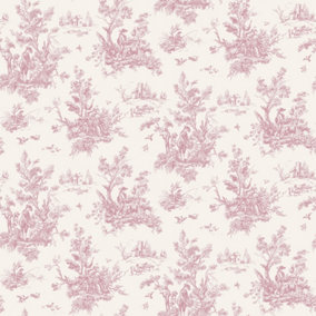 Galerie Abby Rose 4 Plum Cream Toile Smooth Wallpaper
