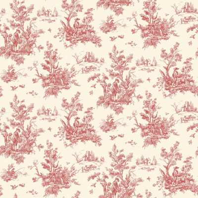 Galerie Abby Rose 4 Red Ochre Toile Smooth Wallpaper