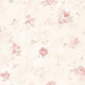 Galerie Abby Rose 4 Soft Pink Green Cream Morning Dew Smooth Wallpaper