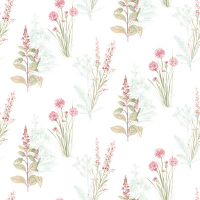 Galerie Abby Rose 4 Teal Pink Flora Smooth Wallpaper