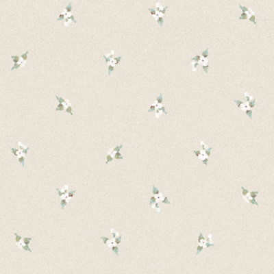 Galerie Abby Rose 4 Turquoise Beige Plum Laurel Spot Smooth Wallpaper