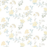 Galerie Abby Rose 4 Yellow Turquoise Fern Floral Smooth Wallpaper