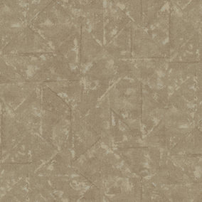 Galerie Absolutely Chic Beige Brown Metallic Distressed Geometric Texture Smooth Wallpaper