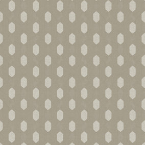 Galerie Absolutely Chic Beige Grey Metallic Art Deco Style Geometric Motif Smooth Wallpaper