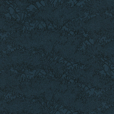 Galerie Absolutely Chic Blue Black Cherry Blossom Motif Smooth Wallpaper