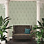 Galerie Absolutely Chic Blue Green Metallic Peacock Feather Motif Smooth Wallpaper