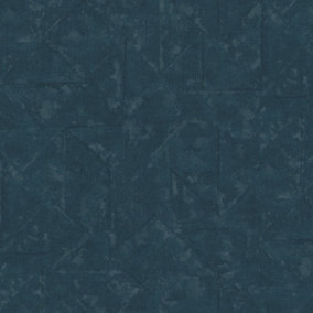 Galerie Absolutely Chic Blue Grey Metallic Distressed Geometric Texture Smooth Wallpaper