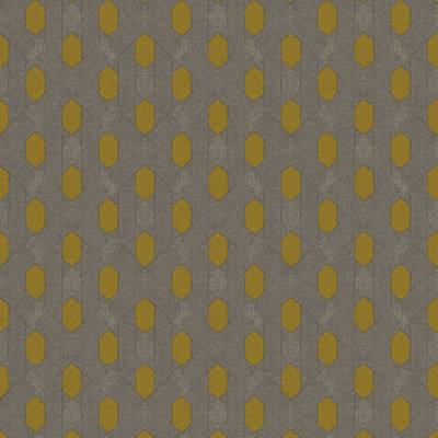Galerie Absolutely Chic Brown Yellow Grey Art Deco Style Geometric Motif Smooth Wallpaper