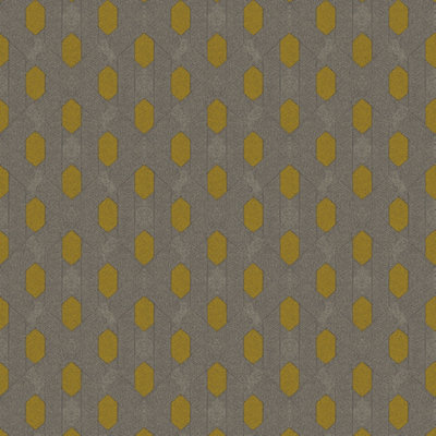 Galerie Absolutely Chic Brown Yellow Grey Art Deco Style Geometric Motif Smooth Wallpaper