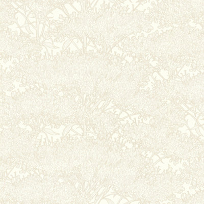 Galerie Absolutely Chic Cream Grey Metallic Cherry Blossom Motif Smooth Wallpaper