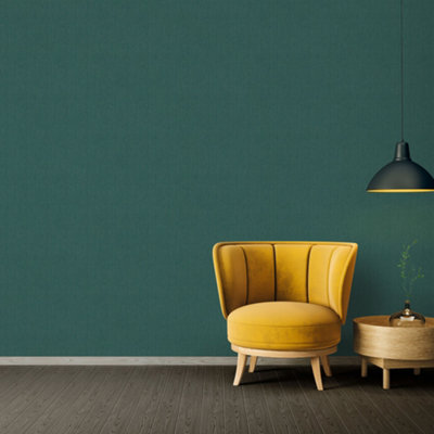 Galerie Absolutely Chic Green Metallic Hessian Effect Texture Smooth Wallpaper