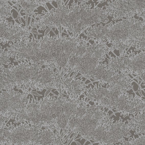 Galerie Absolutely Chic Grey Metallic Cherry Blossom Motif Smooth Wallpaper