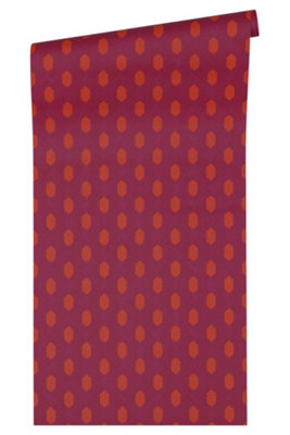 Galerie Absolutely Chic Orange Red Lilac Art Deco Style Geometric Motif Smooth Wallpaper