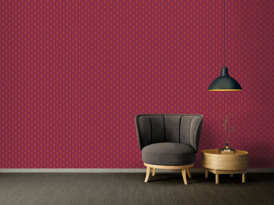 Galerie Absolutely Chic Orange Red Lilac Art Deco Style Geometric Motif Smooth Wallpaper