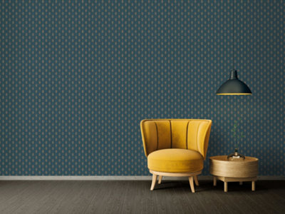 Galerie Absolutely Chic Orange Red Lilac Art Deco Style Geometric Motif Smooth Wallpaper