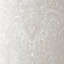 Galerie Adonea Ares Antique White Metallic Damask 3D Embossed Wallpaper Roll