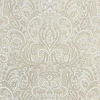 Galerie Adonea Cream Gold Aphrodite Damask Glass Beads 3D Embossed Wallpaper Roll