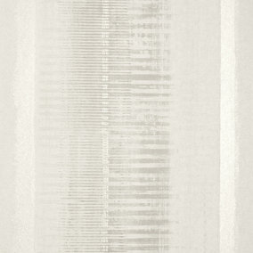 Galerie Adonea Hermes Antique White Metallic Stripe Smooth Wallpaper Roll