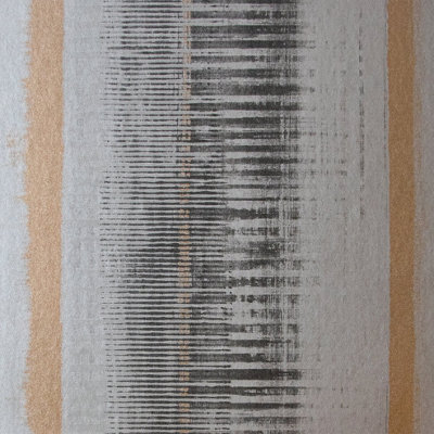 Galerie Adonea Hermes Grey Copper Metallic Stripe Smooth Wallpaper Roll