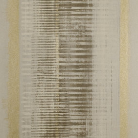 Galerie Adonea Hermes Sand Metallic Stripe Smooth Wallpaper Roll