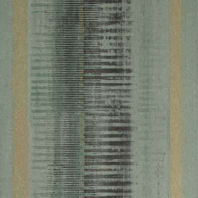 Galerie Adonea Hermes Woody Green Metallic Stripe Smooth Wallpaper Roll