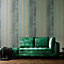 Galerie Adonea Hermes Woody Green Metallic Stripe Smooth Wallpaper Roll