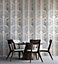 Galerie Adonea Nerites Grey Copper Metallic Damask Stripe Smooth Wallpaper Roll