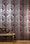 Galerie Adonea Nerites Ruby Red Metallic Damask Stripe Smooth Wallpaper Roll