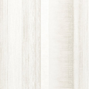 Galerie Adonea Poseidon Antique White Metallic Stripe Smooth Wallpaper Roll