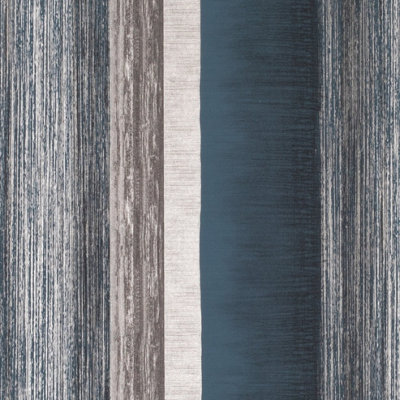 Galerie Adonea Poseidon Midnight Blue Metallic Stripe Smooth Wallpaper Roll