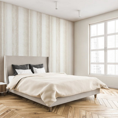 Galerie Adonea Poseidon Warm Grey Metallic Stripe Smooth Wallpaper Roll